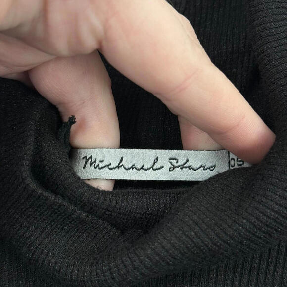 Women's Michael Stars New with Tags Nessa Black Turtleneck Tee OS/2-10 - Picture 4 of 6